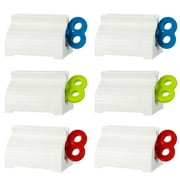 HEQUSIGNS 6 Pcs Rolling Toothpaste Roller Squeezer, Tube Toothpaste Squeezer, Multi-Purpose Toothpaste Dispenser, Rotate Toothpaste Holder Stand for Bathroom(3 Random Colors)