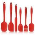 HEQUSIGNS 6 Pcs Silicone Spatula Set, Food Grade Silicone Rubber Spatula Set Kitchen Utensils