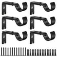 thumbnail image 1 of HEQUSIGNS 6 pcs Adjustable Curtain Rod Bracket - Heavy Duty Curtain Rod Holders, Wall Mounted Curtain Rod Hooks Hangers for Window, Bedroom, Home Curtain Rods, Drapery Rod(Single Row), 1 of 7