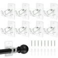 HEQUSIGNS 8PCS NoDrill Curtain Rod Brackets, Adjustable, SelfAdhesive