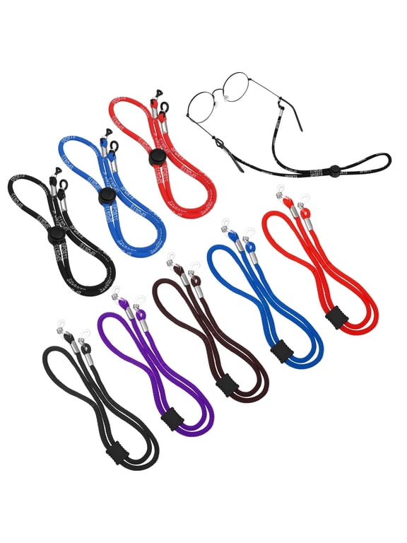 sixwipe 8Pcs Sport Eyeglasses String Straps, 26inch Adjustable Eye Glasses Lanyard, Non-Slip Chain Holder Around Neck, Eyeglasses Holders for Kids Men Women