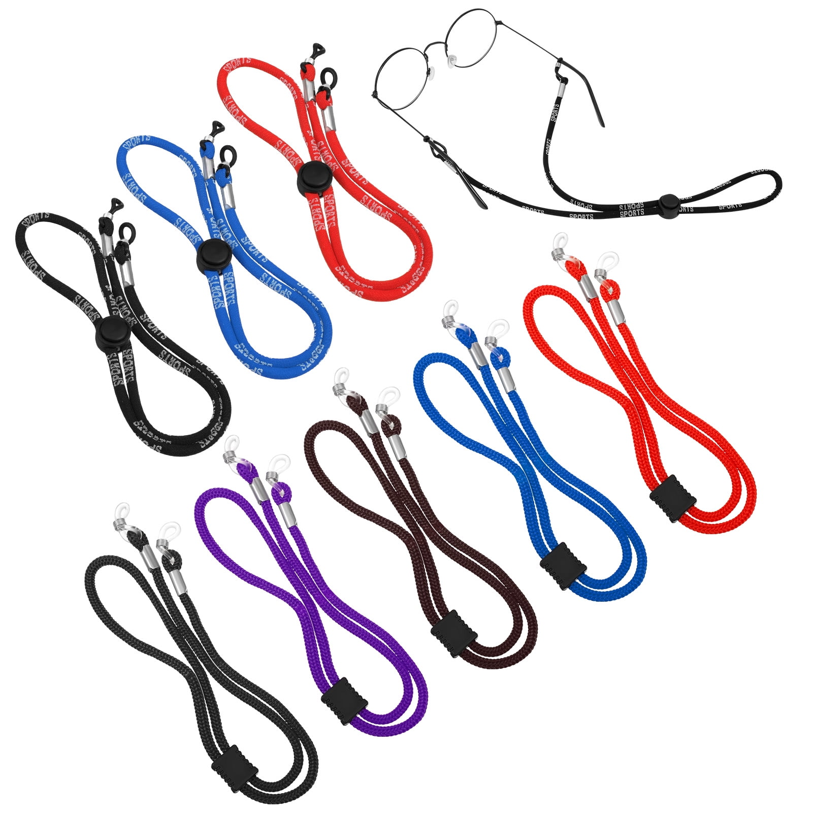 HEQUSIGNS 8Pcs Sport Eyeglasses String Straps, 26inch Adjustable