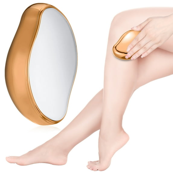 HEQUSIGNS Crystal Hair Eraser, Reusable Hair Remover Tool for Women and Men, Magic Painless Exfoliation Hair Removal Stone for Arms Legs Back(Yellow)