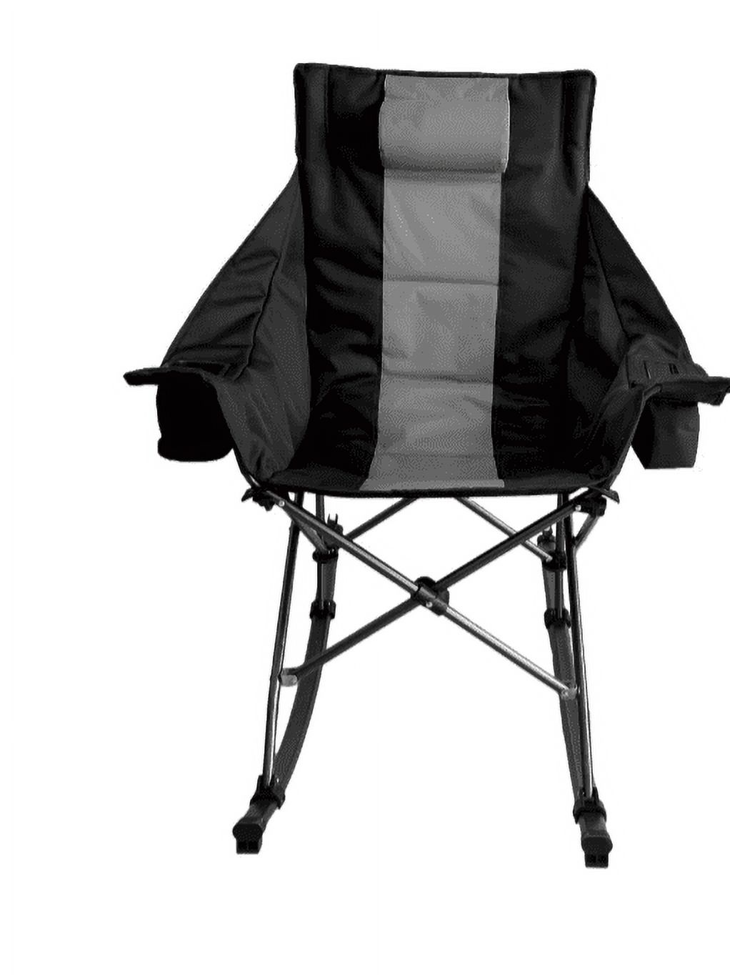 HEQUSIGNS Folding Rocking Camping Chair, Portable Rocker Camp Lawn