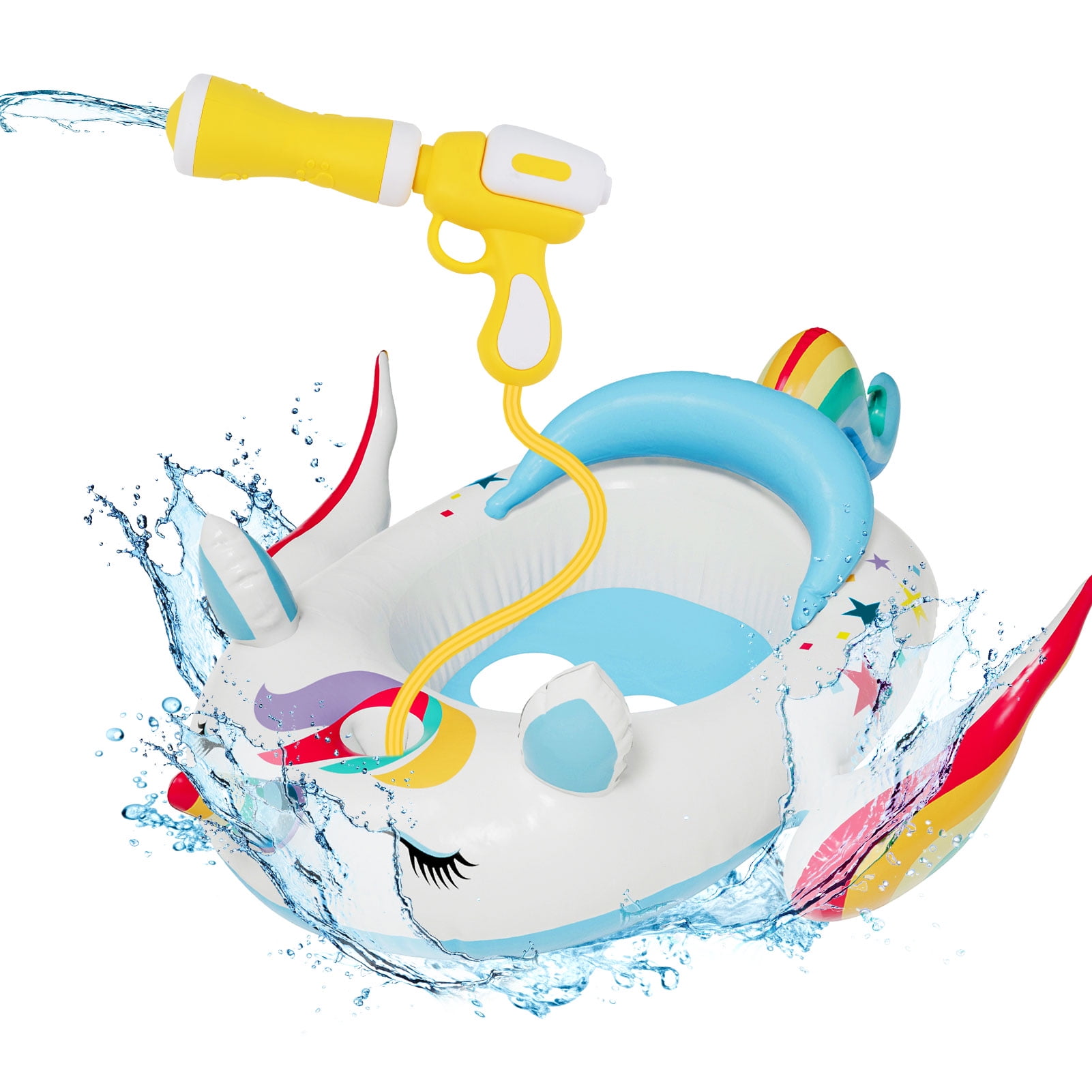 HEQUSIGNS Kiddie Unicorn Pool Float with Water Gun Suitable for 38