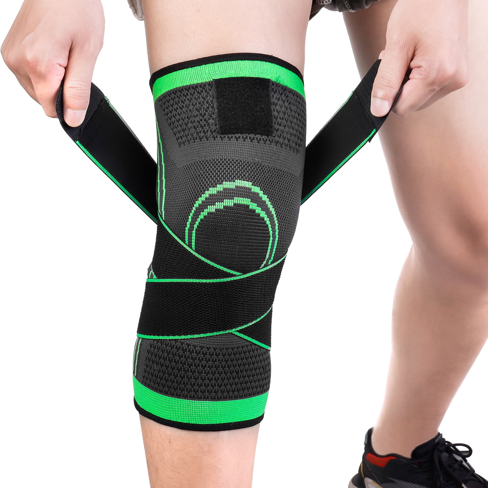 HEQUSIGNS Knee Support Sleeve, Sport Elastic Nylon Knee Brace Compression  Fit Support for Knee Pain Relief Men and Women(Single)