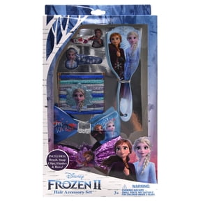 HER Accessories Girls Frozen II 16PK Hair Accessory Set, Set Includes 1 Brush, 11 Hair Tie, 2 Bows, 2 Hair Snaps