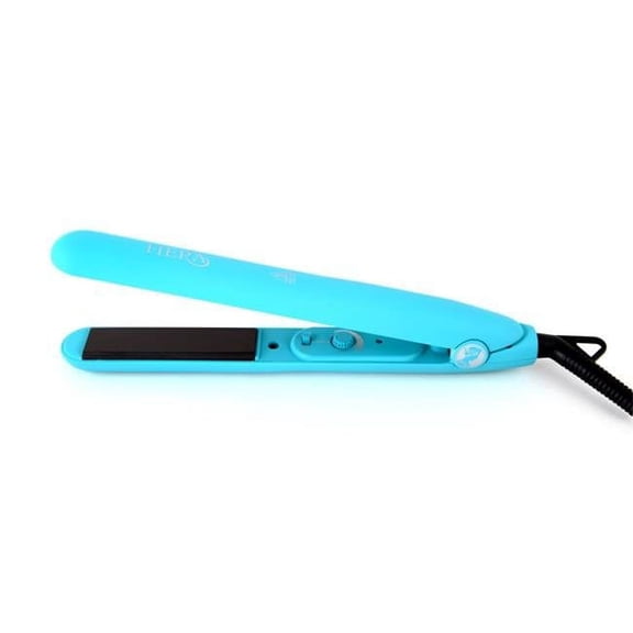 Hera Ceramic Flat Iron Hair Straightener, Adjustable Temperature Control, Long Swivel Cord, Turquoise