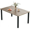 HERA'S HOUSE 37” Outdoor Dining Table for 4, 4Person Metal Steel Slat