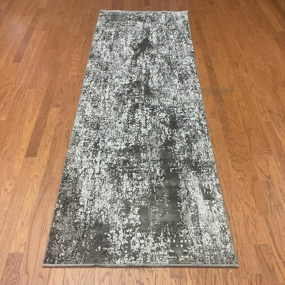 HERAT ORIENTAL Turkish Modern Erased Design Wool & Silk Rug - 3'3 x 9'10