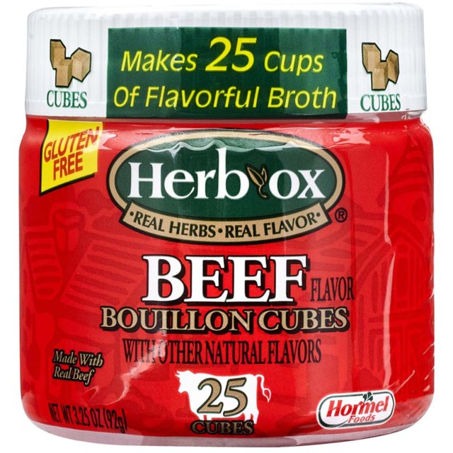 HERBOX Beef Bouillon Cubes, Beef Stock Seasoning, 25 Count, Plastic