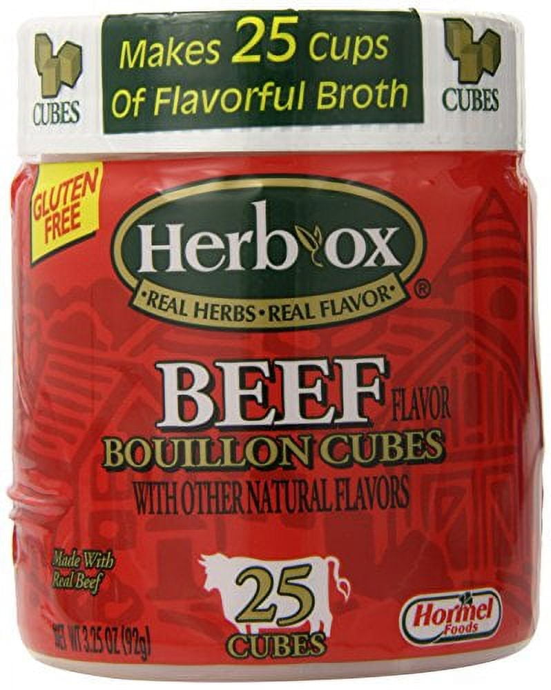 HERBOX Beef Bouillon Cubes, Beef Stock Seasoning, 25 Ct, 3.25 Oz