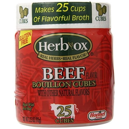 HERB-OX Beef Bouillon Cubes, Beef Stock Seasoning, 25 Ct, 3.25 oz