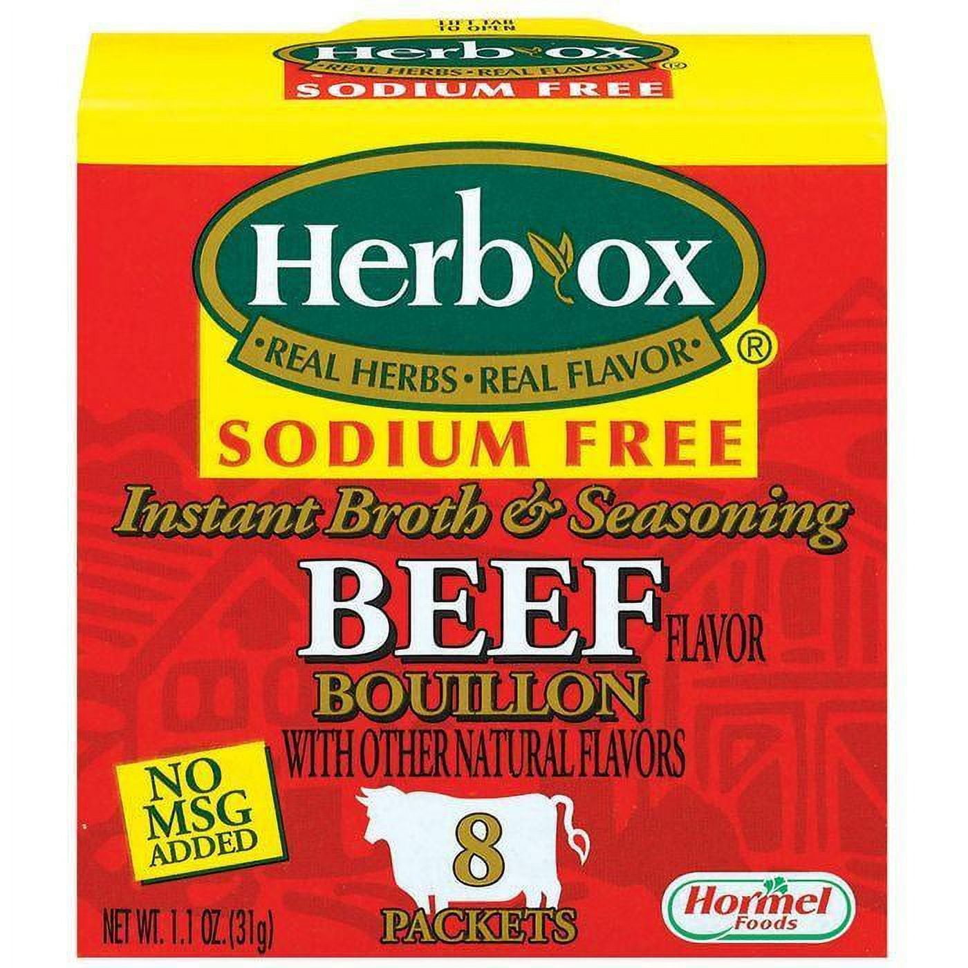 HERBOX Beef Instant Broth & Seasoning Sodium Free 8 Ct Bouillon