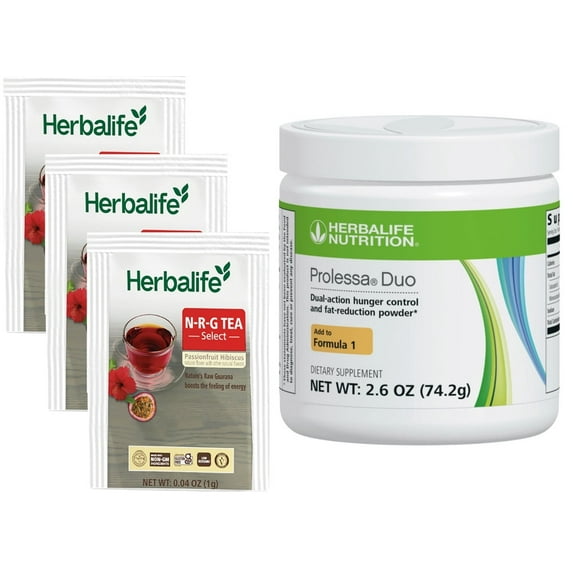 HERBA LIFE NRG Tea Select Passionfruit Hibiscus 30 Packets with Prolessa 2.6 oz