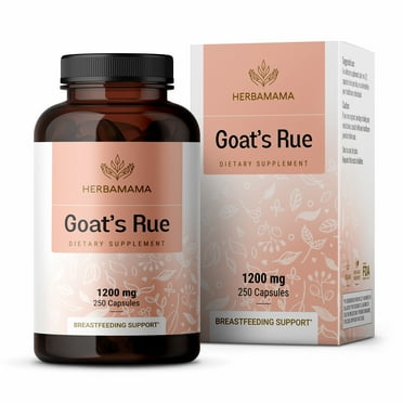 HERBAMAMA Goat's Rue Capsules - Galega Officinalis Breast Milk - Lactation Supplements 250 ct