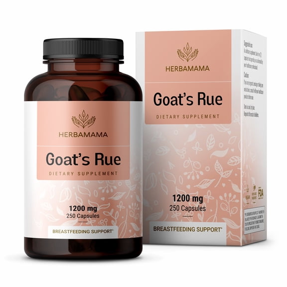 HERBAMAMA Goat's Rue Capsules - Galega Officinalis Breast Milk - Lactation Supplements 250 ct