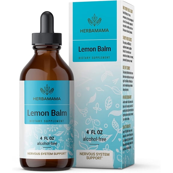 HERBAMAMA Lemon Balm Liquid Extract - Organic Melissa Officinalis for Mood & Sleep Support 4 fl.Oz