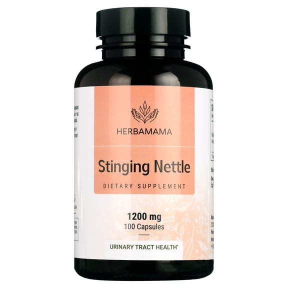 HERBAMAMA Stinging Nettle Root 100 Capsules - Cleanse Support 1200mg