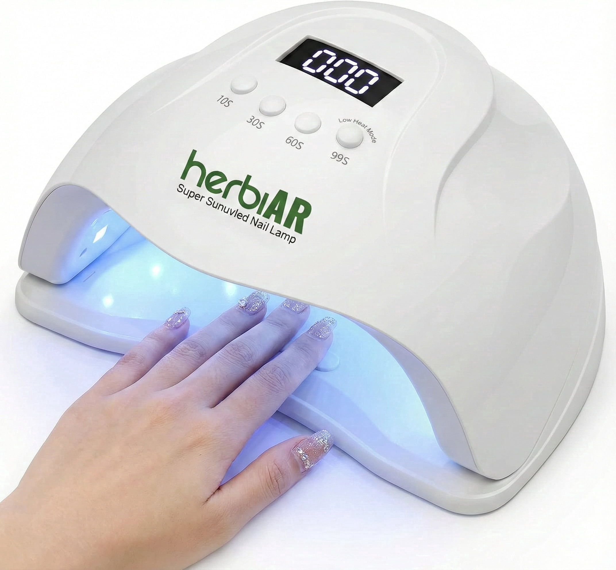 Herbiar 120W UV/LED Nail Lamp Gel Dryer - Professional Salon Curing Light Auto Sensor 4 Timer Modes