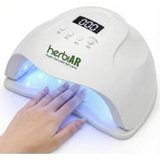 Herbiar 120W UV/LED Nail Lamp Gel Dryer - Professional Salon Curing Light Auto Sensor 4 Timer Modes