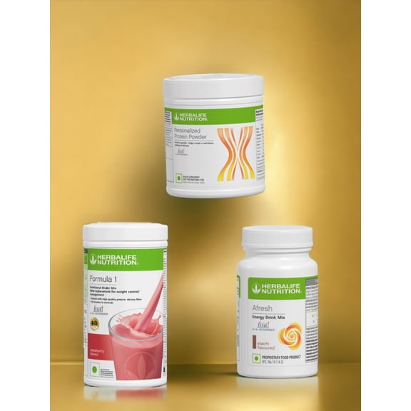 HERBLIFE Nutrition Shake Mix-STRAWBERRY WITH ELAICHI AND PROTEIN POWDER-200GM (PACK OF 3)