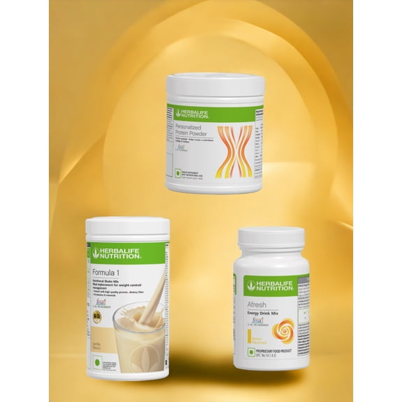 HERBLIFE Nutrition Shake Mix-VANILLA WITH AFRESH LEMON AND PROTEIN POWDER-200GM,(PACK OF 3)