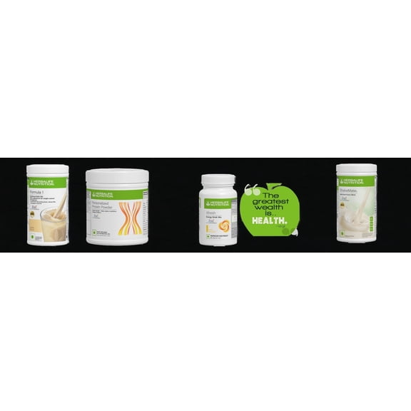 HERBLIFE Nutrition Shake Mix- VANILLA WITH PROTEIN POWDER -200GM AND AFRESH -LEMON AND SHAKEMATE (PACK OF 4)