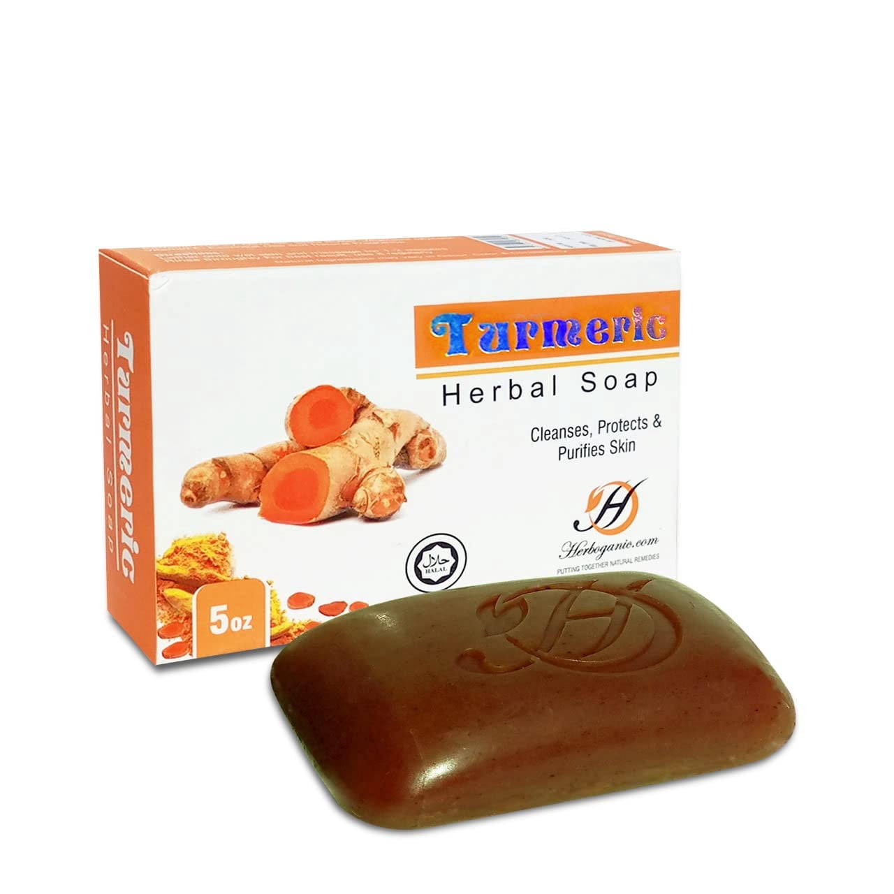 HERBOGANIC Turmeric Herbal Soap Herbal Bar Soap with Benefits of