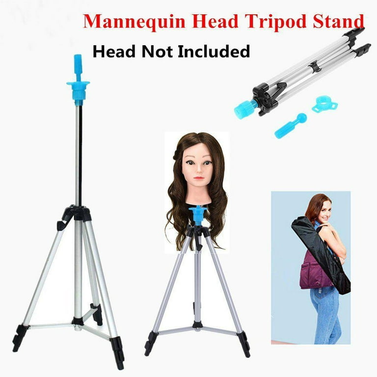 Herchr 55inch Adjustable Tripod Stand Salon Hair Cosmetology Mannequin Training Head Hold 55in, Training Head Hold, Wig Tripod Stand