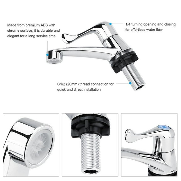 HERCHR ABS Plastic Single Cold Faucet Water Tap Bathroom Basin Kitchen Sink Accessories,Water Faucet, Single Cold Faucet