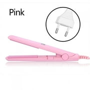 HERCHR Mini Flat Iron, 4Colors 2 in 1 Mini Hair Straightener Ceramic Tourmaline Plate Beauty Flat Iron Heating Curler, Hair Healting Plate