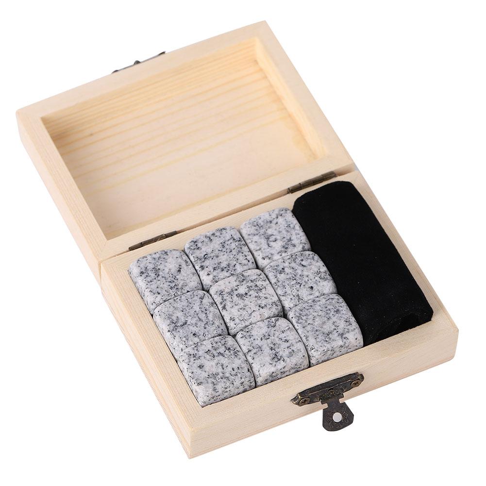 HERCHR Whisky Chilling Stones, 9Pcs Whisky Wine Chilling Stones Set Bar