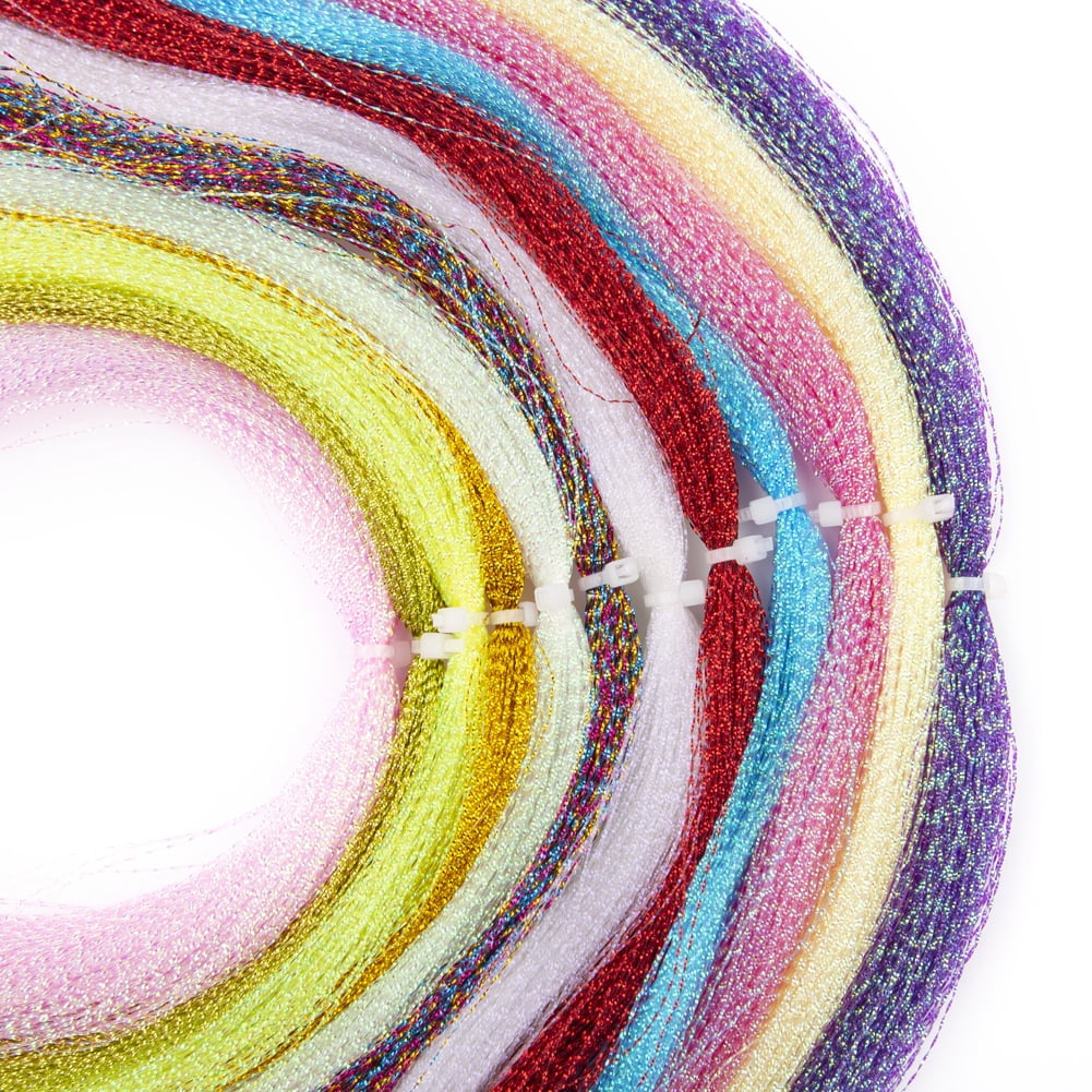 HERCULES 12 Packs Fly Tying Materials, Fly Fishing Line, Spiral Multi-Color Crystal Flash Flashabou Tinsel for Making Fly Fishing Lure Flies