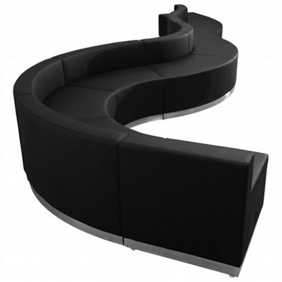 HERCULES Alon Series Black Leather Reception Configuration - Black