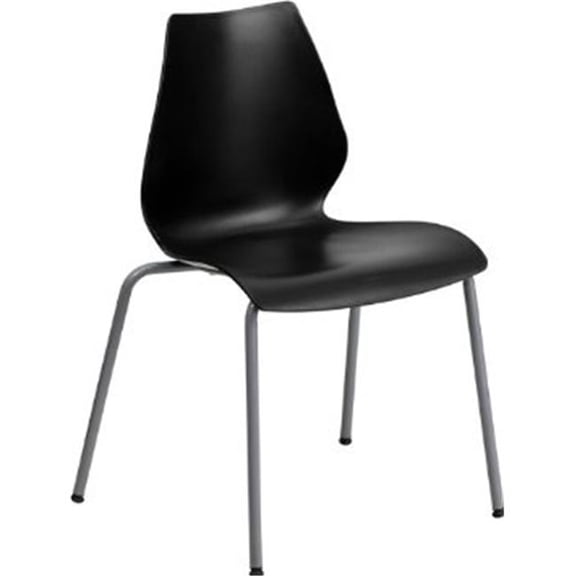 HERCULES Black Stack Chair - Ergonomic Design with Lumbar Support