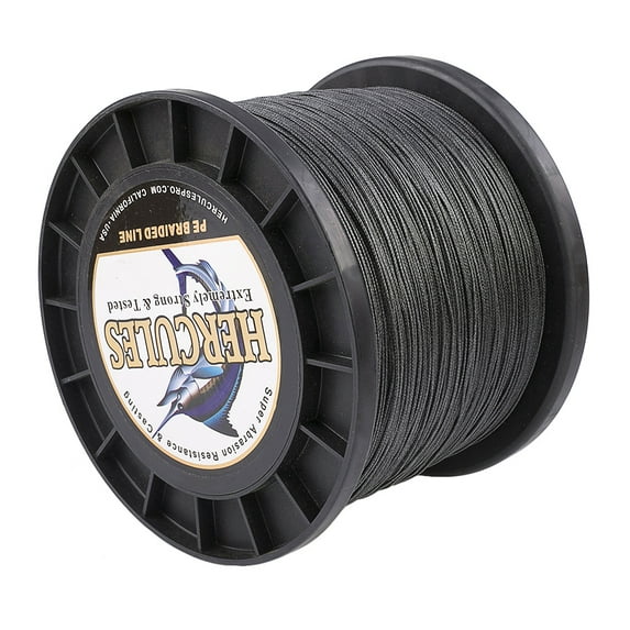 HERCULES Braided Fishing Line 1500m 1640yds 10lbs-200lbs Pe Superline 8 Strands (Black 200lb/90.7kg 0.75mm)