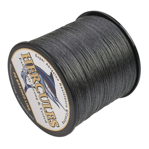 HERCULES Braided Fishing Line 1500m 1640yds 10lbs-200lbs Pe Superline 8 Strands (Black 20lb/9.1kg 0.20mm)