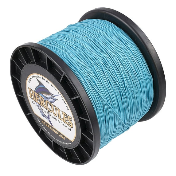 HERCULES Braided Fishing Line 1500m 1640yds 10lbs-200lbs Pe Superline 8 Strands (Blue 200lb/90.7kg 0.75mm)