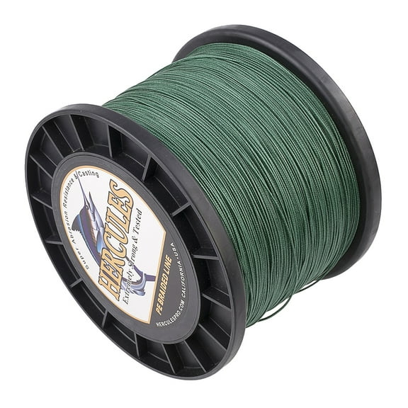 HERCULES Braided Fishing Line 1500m 1640yds 10lbs-200lbs Pe Superline 8 Strands (Green 200lb/90.7kg 0.75mm)