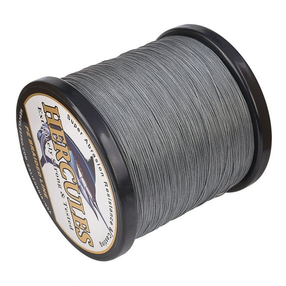 HERCULES Braided Fishing Line 1500m 1640yds 10lbs-200lbs Pe Superline 8 Strands (Grey 50lb/22.7kg 0.37mm)