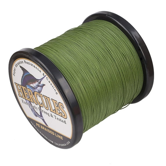 HERCULES Braided Fishing Line 2000m 2187yds 10lbs-200lbs Pe Superline 8 Strands (Army Green 80lb/36.3kg 0.48mm)