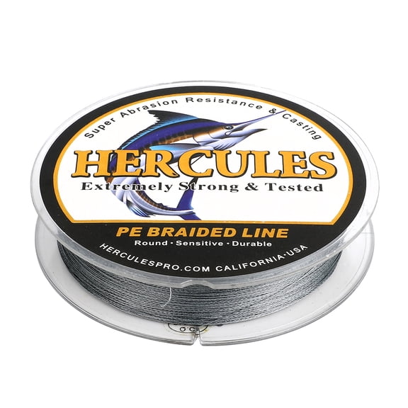 HERCULES Braided Fishing Line 300m 328yds 6lbs-100lbs Pe Superline 4 Strands (Grey 6lb/2.7kg 0.08mm)