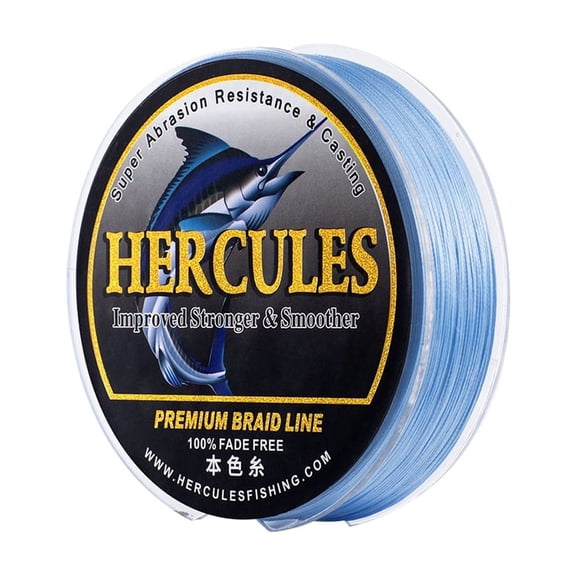 HERCULES Braided Fishing Line, Not Fade, 109 Yards PE Lines, 8 Strands Multifilament Fish Line, 100lb Test for Saltwater and Freshwater, Abrasion Resistant, Blue, 100lb, 100m