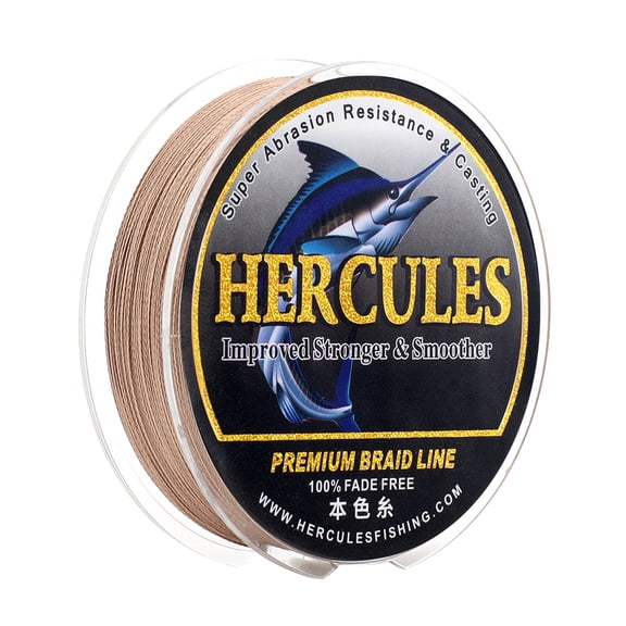 HERCULES Braided Fishing Line, Not Fade, 1094 Yards PE Lines, 4 Strands Multifilament Fish Line, 100lb Test for Saltwater and Freshwater, Abrasion Resistant, Brown, 100lb, 1000m