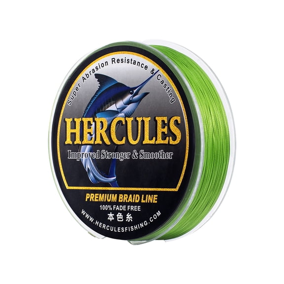 HERCULES Braided Fishing Line, Not Fade, 1094 Yards PE Lines, 8 Strands Multifilament Fish Line, 80lb Test for Saltwater and Freshwater, Abrasion Resistant, Fluorescent Green, 80lb, 1000m