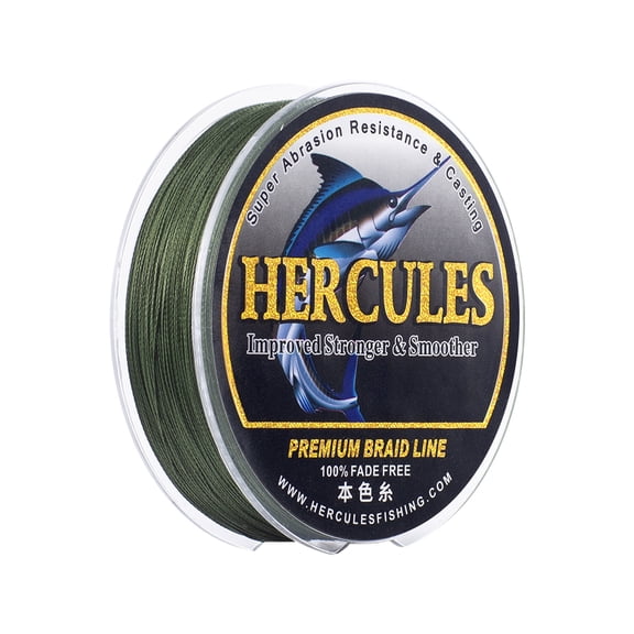 HERCULES Braided Fishing Line, Not Fade, 1640 Yards PE Lines, 4 Strands Multifilament Fish Line, 30lb Test for Saltwater and Freshwater, Abrasion Resistant, Green, 30lb, 1500m