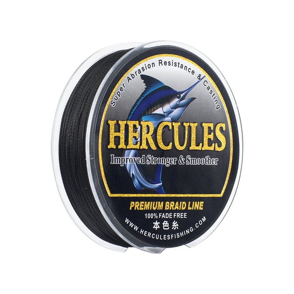 HERCULES Braided Fishing Line, Not Fade, 1640 Yards PE Lines, 4 Strands Multifilament Fish Line, 80lb Test for Saltwater and Freshwater, Abrasion Resistant, Black, 80lb, 1500m