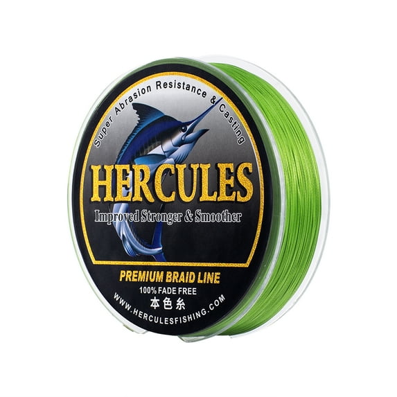 HERCULES Braided Fishing Line, Not Fade, 1640 Yards PE Lines, 8 Strands Multifilament Fish Line, 70lb Test for Saltwater and Freshwater, Abrasion Resistant, Fluorescent Green, 70lb, 1500m