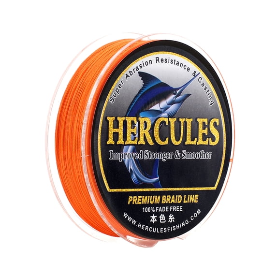 HERCULES Braided Fishing Line, Not Fade, 2187 Yards PE Lines, 4 Strands Multifilament Fish Line, 80lb Test for Saltwater and Freshwater, Abrasion Resistant, Orange, 80lb, 2000m